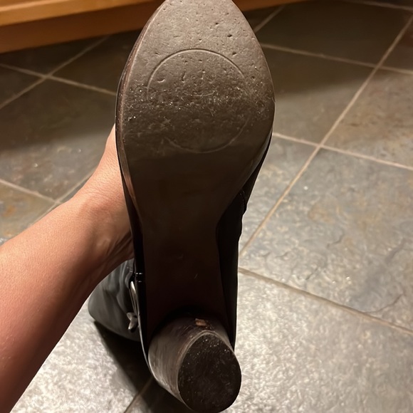 BOGO FREE ALL ITEMS! Biviel sexy stacked heel leather boots stitching pewter 39 - Picture 7 of 9